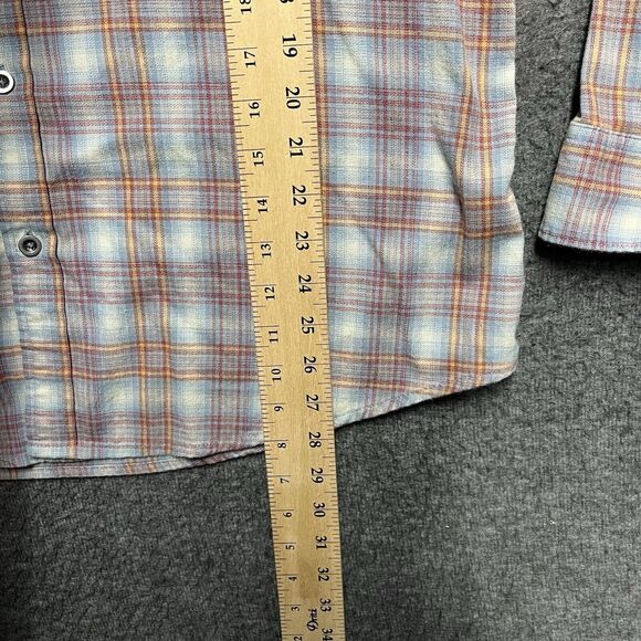 Wrangler Long Sleeve Button Down Shirt Men's XL Pink Blue Yellow Plaid - Picture 7 of 7